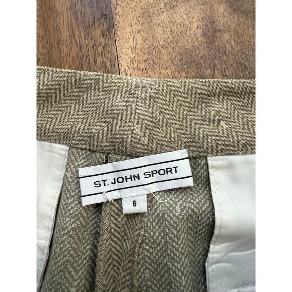 St. John Sport Brown & Tan Cotton Linen Blend Wide Leg Shimmer Pants Size 6 - Picture 2 of 4